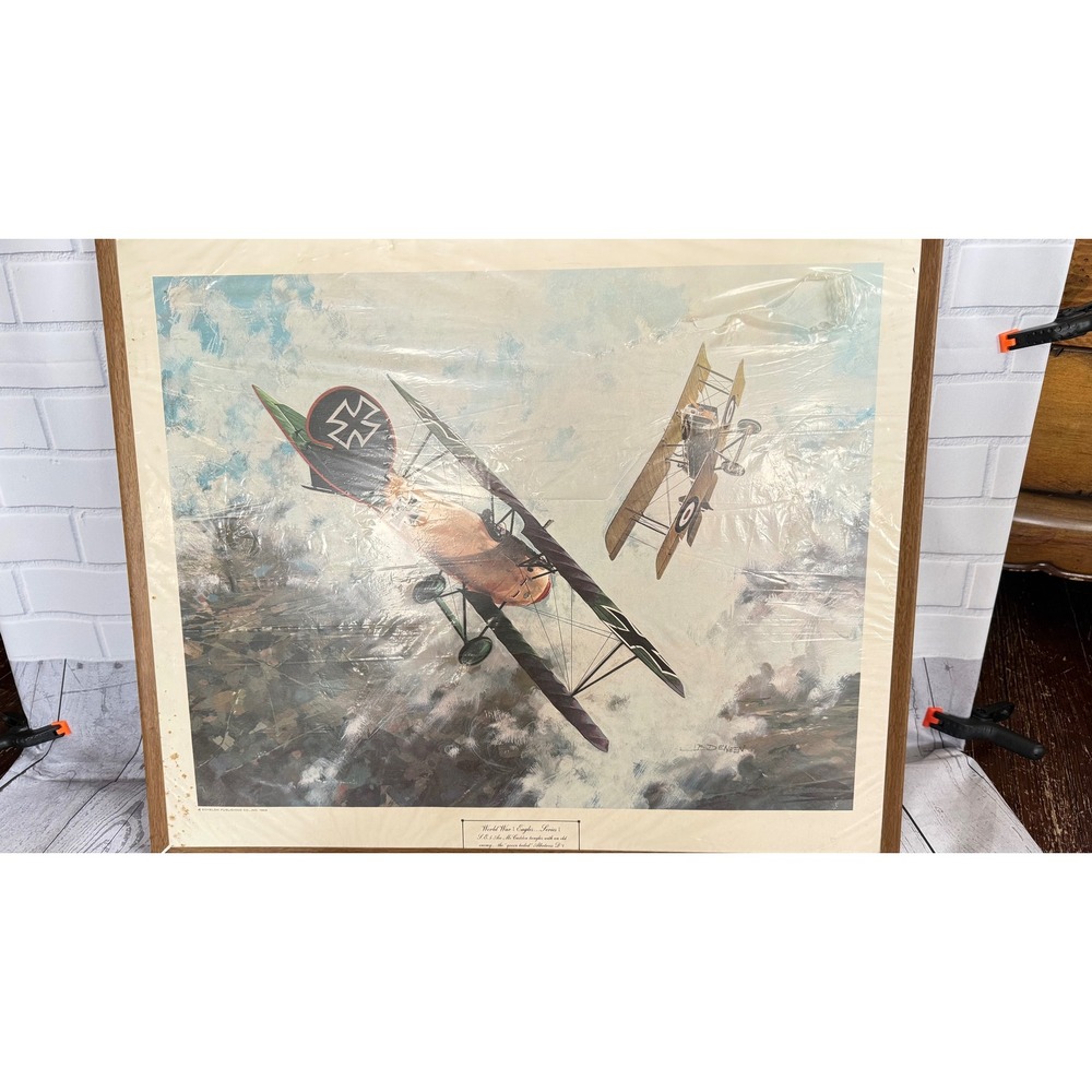 Vintage 1969 J.B. Deneen WWI Eagles Series I S.E.5 vs Albatross D.V Lithograph